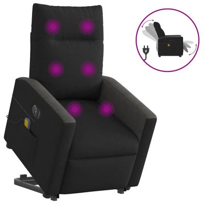 Gossi fotoliu electric de masaj rabatabil cu ridicare, negru, textil