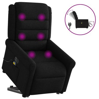 Gossi fotoliu electric de masaj rabatabil cu ridicare, negru, textil