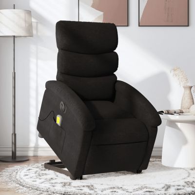 Gossi fotoliu electric de masaj rabatabil cu ridicare, negru, textil