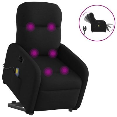 Gossi fotoliu electric de masaj rabatabil cu ridicare, negru, textil