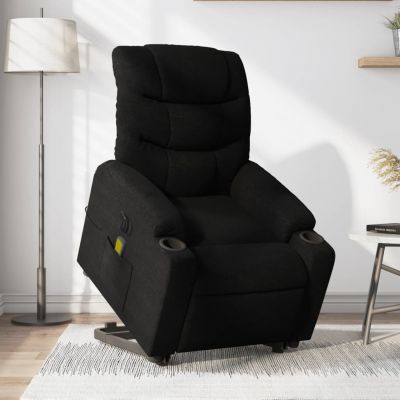 Gossi fotoliu electric de masaj rabatabil cu ridicare, negru, textil
