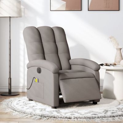 Gossi fotoliu electric de masaj rabatabil, gri taupe, textil
