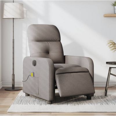 Gossi fotoliu electric de masaj rabatabil, gri taupe, textil