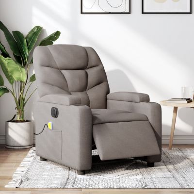Gossi fotoliu electric de masaj rabatabil, gri taupe, textil