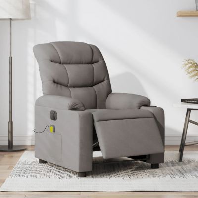Gossi fotoliu electric de masaj rabatabil, gri taupe, textil