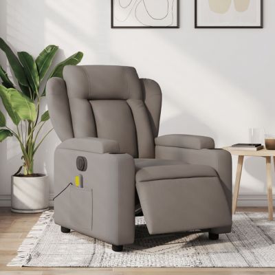 Gossi fotoliu electric de masaj rabatabil, gri taupe, textil