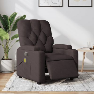 Gossi fotoliu electric de masaj rabatabil, maro inchis, textil