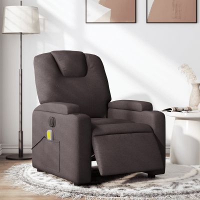 Gossi fotoliu electric de masaj rabatabil, maro inchis, textil