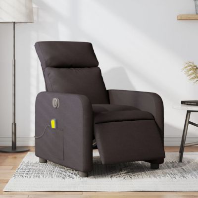 Gossi fotoliu electric de masaj rabatabil, maro inchis, textil