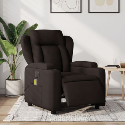 Gossi fotoliu electric de masaj rabatabil, maro inchis, textil