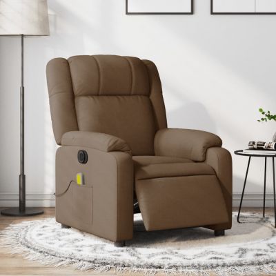 Gossi fotoliu electric de masaj rabatabil, maro, textil