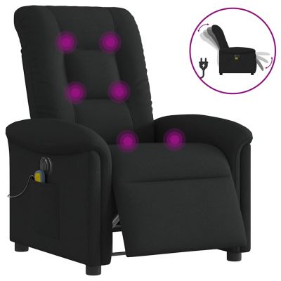 Gossi fotoliu electric de masaj rabatabil, negru, textil