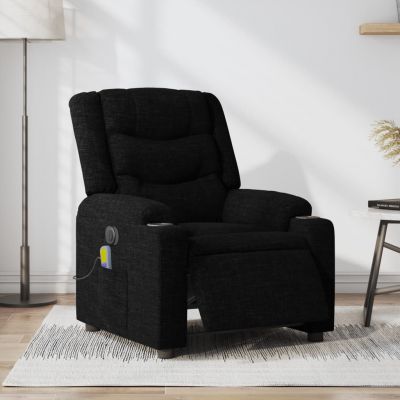 Gossi fotoliu electric de masaj rabatabil, negru, textil