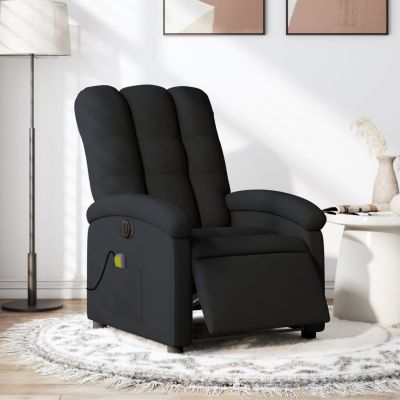 Gossi fotoliu electric de masaj rabatabil, negru, textil