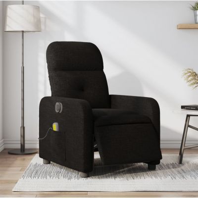 Gossi fotoliu electric de masaj rabatabil, negru, textil