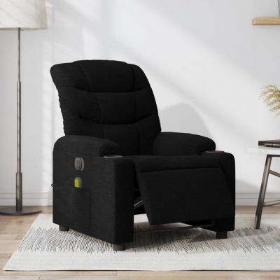 Gossi fotoliu electric de masaj rabatabil, negru, textil