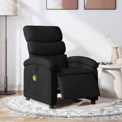Gossi fotoliu electric de masaj rabatabil, negru, textil