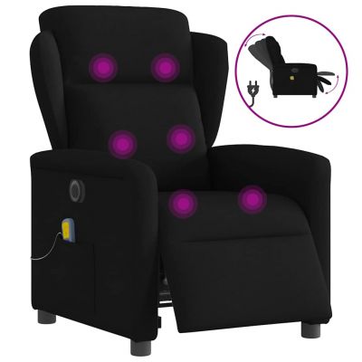 Gossi fotoliu electric de masaj rabatabil, negru, textil