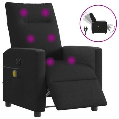 Gossi fotoliu electric de masaj rabatabil, negru, textil