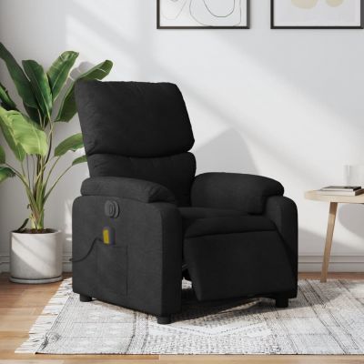 Gossi fotoliu electric de masaj rabatabil, negru, textil