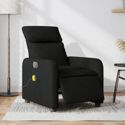Gossi fotoliu electric de masaj rabatabil, negru, textil