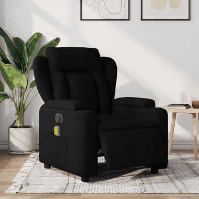 Gossi fotoliu electric de masaj rabatabil, negru, textil