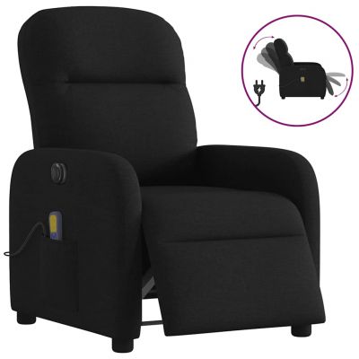 Gossi fotoliu electric de masaj rabatabil, negru, textil