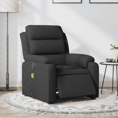 Gossi fotoliu electric de masaj rabatabil, negru, textil