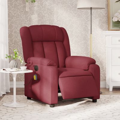 Gossi fotoliu electric de masaj rabatabil, rosu vin, textil