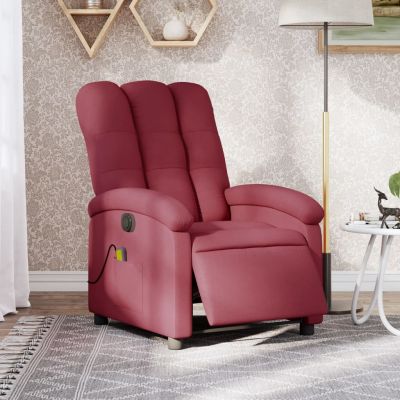 Gossi fotoliu electric de masaj rabatabil, rosu vin, textil