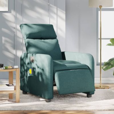 Gossi fotoliu electric de masaj rabatabil, verde inchis, textil