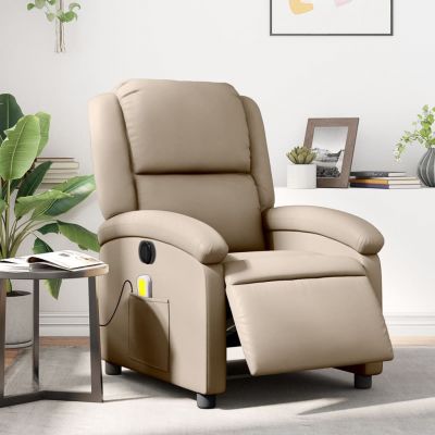 Gossi fotoliu electric masaj rabatabil, cappuccino, piele ecologica