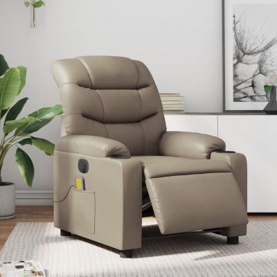 Gossi fotoliu electric masaj rabatabil, cappuccino, piele ecologica