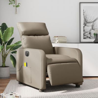 Gossi fotoliu electric masaj rabatabil, cappuccino, piele ecologica