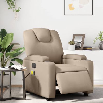 Gossi fotoliu electric masaj rabatabil, cappuccino, piele ecologica