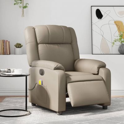 Gossi fotoliu electric masaj rabatabil, cappuccino, piele ecologica