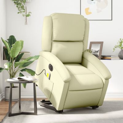 Gossi fotoliu electric masaj rabatabil cu ridicare crem piele natural