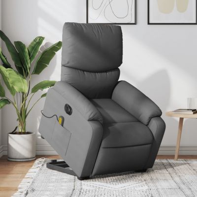 Gossi fotoliu electric masaj rabatabil cu ridicare, gri inchis textil Gossi fotoliu electric masaj rabatabil cu ridicare, gri inchis textil