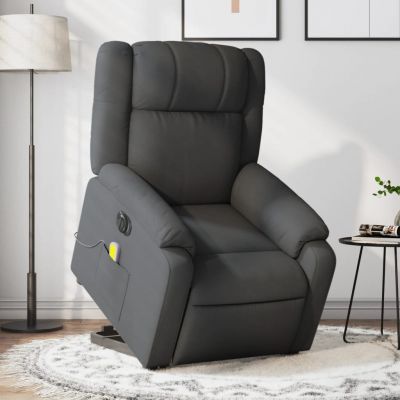 Gossi fotoliu electric masaj rabatabil cu ridicare, gri inchis textil