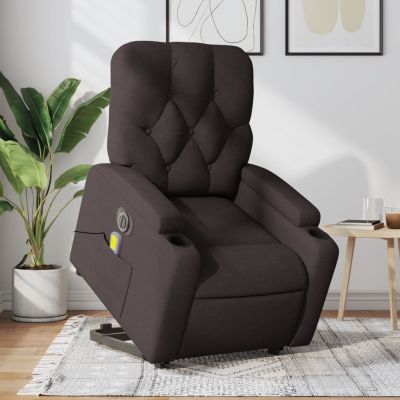 Gossi fotoliu electric masaj rabatabil cu ridicare maro inchis textil