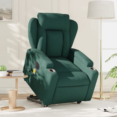 Gossi fotoliu electric masaj rabatabil / ridicare verde inchis textil