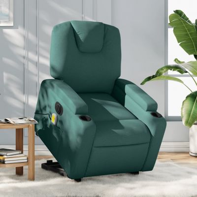 Gossi fotoliu electric masaj rabatabil / ridicare verde inchis textil