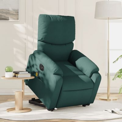 Gossi fotoliu electric masaj rabatabil / ridicare verde inchis textil