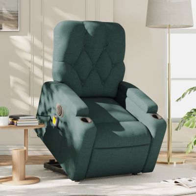 Gossi fotoliu electric masaj rabatabil / ridicare verde inchis textil