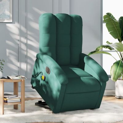 Gossi fotoliu electric masaj rabatabil / ridicare verde inchis textil