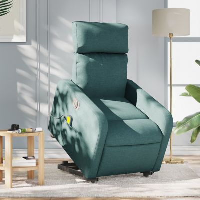 Gossi fotoliu electric masaj rabatabil / ridicare verde inchis textil