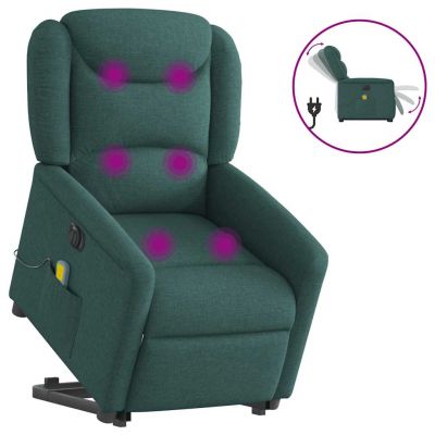 Gossi fotoliu electric masaj rabatabil / ridicare verde inchis textil