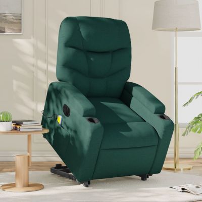 Gossi fotoliu electric masaj rabatabil / ridicare verde inchis textil