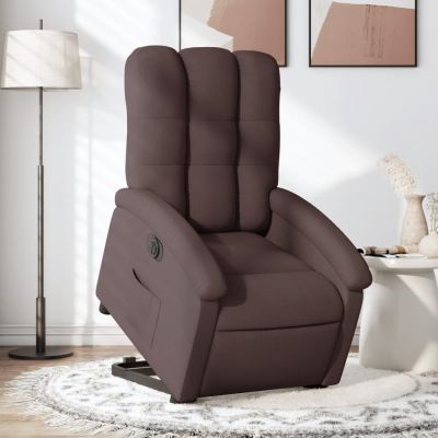Gossi fotoliu electric rabatabil cu ridicare, maro inchis, textil
