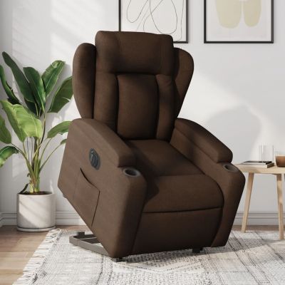 Gossi fotoliu electric rabatabil cu ridicare, maro, textil